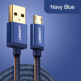 Ugreen Denim Micro USB Cable Fast Charger Data Cable Braided USB Cable Mobile Phone USB Charger Cable For Samsung Galaxy Huawei