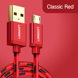 Ugreen Denim Micro USB Cable Fast Charger Data Cable Braided USB Cable Mobile Phone USB Charger Cable For Samsung Galaxy Huawei