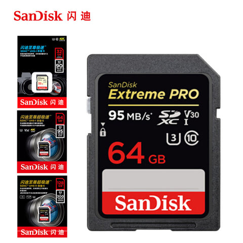 SanDisk 95MBS SD Card for Camera 80MB 256GB 128GB 64GB 32GB 16GB Memory Card U3 U1 4K Flash Card for Camera Flash Card SDXC SDHC