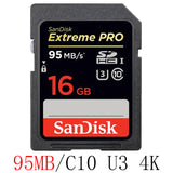 SanDisk 95MBS SD Card for Camera 80MB 256GB 128GB 64GB 32GB 16GB Memory Card U3 U1 4K Flash Card for Camera Flash Card SDXC SDHC