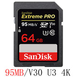 SanDisk 95MBS SD Card for Camera 80MB 256GB 128GB 64GB 32GB 16GB Memory Card U3 U1 4K Flash Card for Camera Flash Card SDXC SDHC