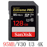 SanDisk 95MBS SD Card for Camera 80MB 256GB 128GB 64GB 32GB 16GB Memory Card U3 U1 4K Flash Card for Camera Flash Card SDXC SDHC