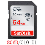 SanDisk 95MBS SD Card for Camera 80MB 256GB 128GB 64GB 32GB 16GB Memory Card U3 U1 4K Flash Card for Camera Flash Card SDXC SDHC