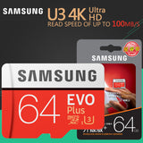 SAMSUNG EVO Plus Memory Card 8GB/32GB/SDHC 64GB/128GB/256GB/SDXC Micro SD TF Card Class10 Microsd C10 UHS-1 Cards  100% Original