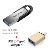 SanDisk USB 3.0 3.1 Flash Drive 128GB 64GB 32GB 16GB 130MBS ULTRA FLAIR Memory Stick Pen Drives Pendrive Flashdisk U Disk for PC