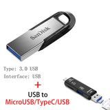 SanDisk USB 3.0 3.1 Flash Drive 128GB 64GB 32GB 16GB 130MBS ULTRA FLAIR Memory Stick Pen Drives Pendrive Flashdisk U Disk for PC