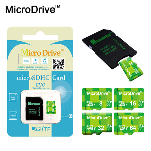 Real capacity Green Micro SD card memory cards 8GB/16GB/32GB/64GB class 10 micro sd card TF 4GB mini card for cell phones tablet