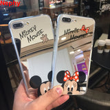 Nephy High Quality Phone Case For iPhone 8 7 5 6 s SE 5s 6s Plus 6Plus 6sPlus 7Plus 8Plus Mickey Minnie Mirror Cover TPU Casing