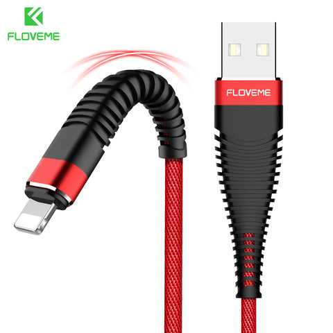 FLOVEME USB Cable For iPhone 8 7 Plus Hi-Tensile 1M/2M 2A Charging Mobile Phone Cables For Apple iPhone X 10 IOS 11 Charger Cabo