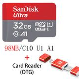 SanDisk Micro SD Card 100MB/s 256GB 128GB 64GB 32GB 16GB U3/U1 V30 A1 Class 10 Memory Card SDXC SDHC microsd Flash TF Card