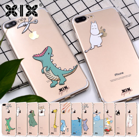 XIX for Funda iPhone 6 case 5 5S 5C 6S 7 Plus X Cute Dinosaur Soft TPU for Cover iPhone 7 Case Original for Coque iPhone 8 Case