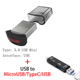 SanDisk FIT USB 3.0 3.1 Flash Drive 128GB 64GB 32GB 16GB 150MBS Bultra Pen Drive USB 3.0 U Disk Pendrive Flashdisk for Computer