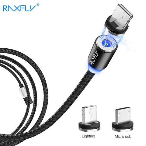 2 in 1 RAXFLY Magnetic USB Cable For iPhone Cord Micro USB Cable For Samsung 1M Charging Wire Type C Cable For Huawei P10 Xiaomi