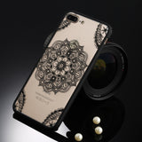 USLION Sexy Floral Phone Case For Apple iPhone 7 6 6s 5 5s SE Plus Lace Flower Hard PC+TPU Cases Back Cover For iPhone X 8 Plus