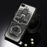 USLION Sexy Floral Phone Case For Apple iPhone 7 6 6s 5 5s SE Plus Lace Flower Hard PC+TPU Cases Back Cover For iPhone X 8 Plus