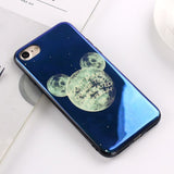 JAMULAR Electroplate Blue Light Soft Phone Cover for iPhone X 6 6s 7 8 Moon Planet Space Silicone Case for iPhone 6 6s 7 8 Plus