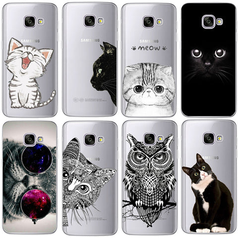 Coque For Samsung Galaxy S5 S6 S7 Edge S8 S9 Plus A3 A5 A8 2016 2017 2018 prime J1 J2 J3 J5 J7 Case TPU Silicon Cover Cat Note 8