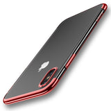 FLOVEME Luxury Plated TPU Case For iPhone X 10 Transparent Ultra Thin Silicone Cover For iPhone 8 7 6 6S Plus Phone Accessories