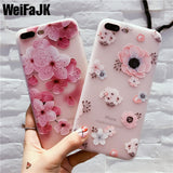 WeiFaJK Flower Pattern Case For iPhone 6 6s Case Soft Silicone Floral Protect Soft Full Cover For iPhone 7 8 Plus X Phone Cases