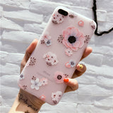 WeiFaJK Flower Pattern Case For iPhone 6 6s Case Soft Silicone Floral Protect Soft Full Cover For iPhone 7 8 Plus X Phone Cases