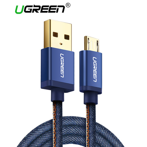 Ugreen Denim Micro USB Cable Fast Charger Data Cable Braided USB Cable Mobile Phone USB Charger Cable For Samsung Galaxy Huawei