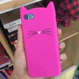 AIBOR For iPhone 7 Case 3D Cute Cartoon Animal Beard Cat Ear Phone Case For iPhone X 4S 5S SE 6 6S 7 8 Plus Silicon Soft Fundas