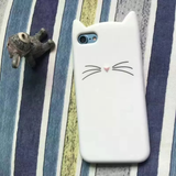 AIBOR For iPhone 7 Case 3D Cute Cartoon Animal Beard Cat Ear Phone Case For iPhone X 4S 5S SE 6 6S 7 8 Plus Silicon Soft Fundas