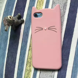 AIBOR For iPhone 7 Case 3D Cute Cartoon Animal Beard Cat Ear Phone Case For iPhone X 4S 5S SE 6 6S 7 8 Plus Silicon Soft Fundas