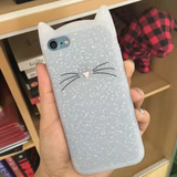 AIBOR For iPhone 7 Case 3D Cute Cartoon Animal Beard Cat Ear Phone Case For iPhone X 4S 5S SE 6 6S 7 8 Plus Silicon Soft Fundas