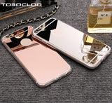 TOBOCLOO Cases Luxury Mirror TPU Capa Soft Silicone Case For iPhone 5 5s SE 6 6s 7 8 Plus X Shell Cover For iPhone 7 Plus i7 i7P