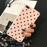 Cute Love Heart Print Back Cover For iPhone X 7 6 6S Plus 5 5S SE Phone Case Hard PC Cases Coque For iPhone 8 8 Plus