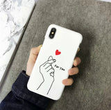 Cute Love Heart Print Back Cover For iPhone X 7 6 6S Plus 5 5S SE Phone Case Hard PC Cases Coque For iPhone 8 8 Plus