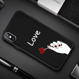 Animal Love Heart Soft TPU Silicone Cases for iPhone 5 S SE X Phone Case For iPhone 6s 6 7 8 Plus XS Max XR Coque Frosted Fundas