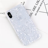 USLION Glitter Phone Case For iPhone 7 8 Plus Dream Shell Pattern Cases For iPhone XR XS Max 7 6 6S Plus Soft TPU Silicone Cover