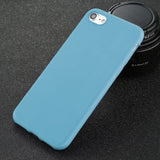 USLION Phone Case For iPhone 7 6 6s 8 X Plus 5 5s SE XR XS Max Simple Solid Color Ultrathin Soft TPU Case Candy Color Back Cover