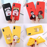 Lovebay Phone Case For iPhone 6 6s 7 8 Plus X XR XS Max Cute Cartoon Letter Deer Smiley Face Soft TPU For iPhone 5 5S SE Cover